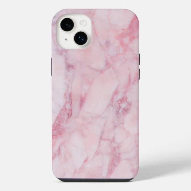 Rosaroter Marmor iPhone 14 Plus Hülle (Rückseite)