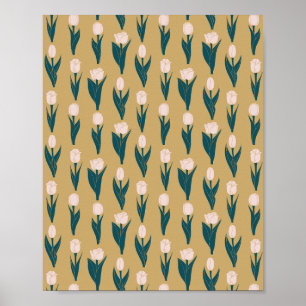 Rosaroter Tulpen Garten Poster