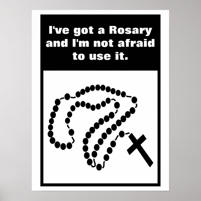 Rosary Beads Katholisches Kreuz Poster (Vorne)