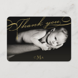 Rosary Cross Monogram Scripted Foto Religious Dankeskarte