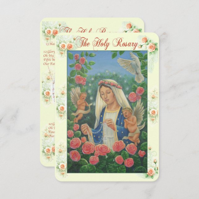 Rosary Prayer Card Einladung (Vorne/Hinten)