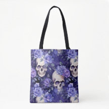 Rosas violetas con calaveras