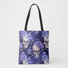 Rosas violetas con calaveras tasche