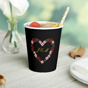 rosaschwarze Hochzeit Pappbecher