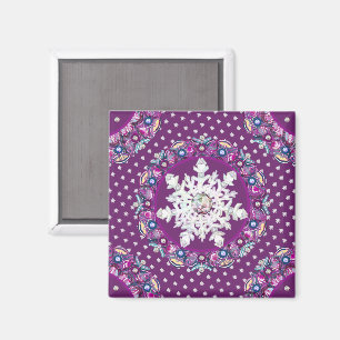 Rosass und Schneeflocke aus Kardinal Magnet