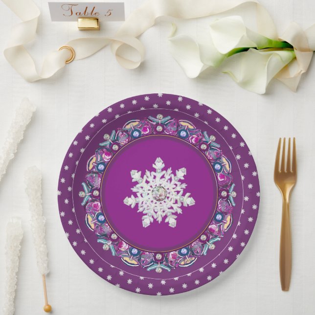 Rosass und Schneeflocke aus Kardinal Pappteller (Hochzeit)