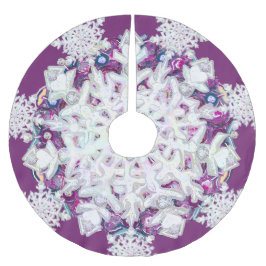 Rosass und Schneeflocke aus Kardinal Polyester Weihnachtsbaumdecke