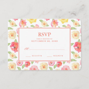 Rosau. GelbblumenWatercolor - Hochzeit UAWG RSVP Karte