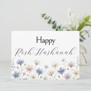 Rosch ha-Schana-Grußkarte, Wildblumen, Floral Einladung