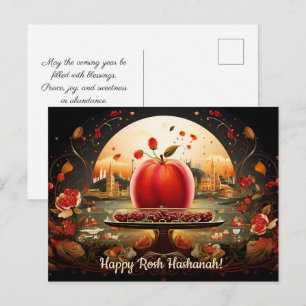 ✡️ Rosch ha-Schana mit Felsendom & Apfel Postkarte