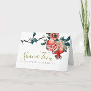 Rosch Haschana Neujahr süßer Granatapfel Karte