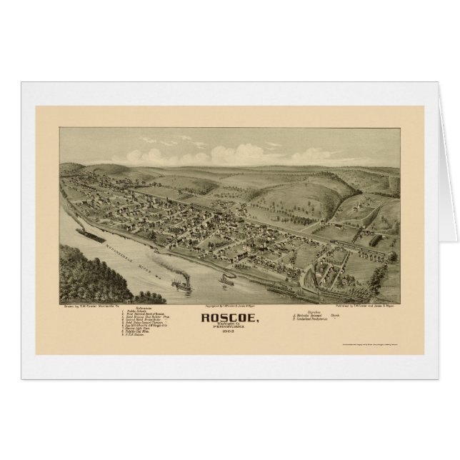 Roscoe, panoramische Karte PAs - 1902 (Vorderseite (Horizontal))