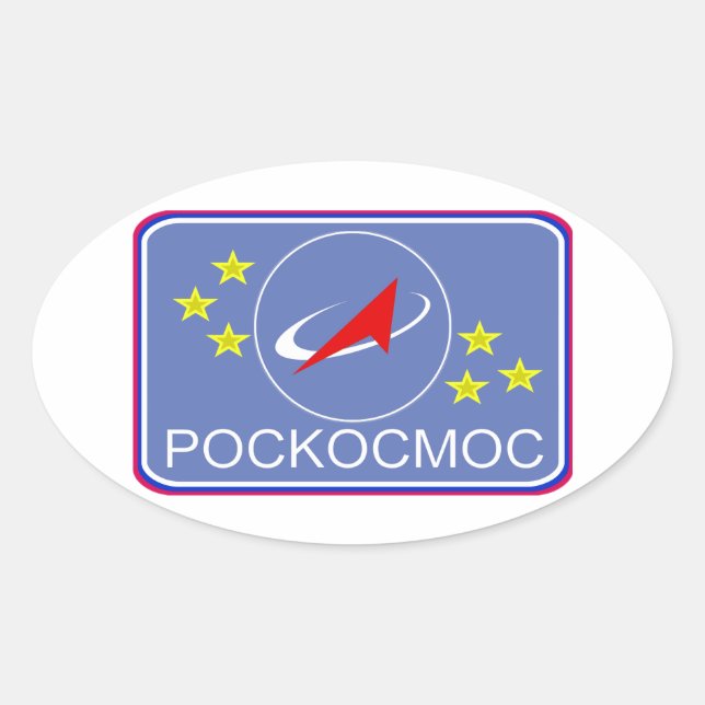Roscosmos Flight Patch Ovaler Aufkleber (Vorderseite)