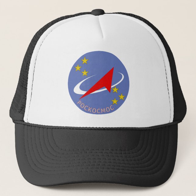 Roscosmos Flug-Logo rund Truckerkappe (Vorderseite)