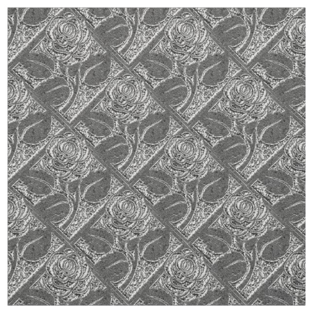 Rose 05, Silbergewebe Stoff (Muster)
