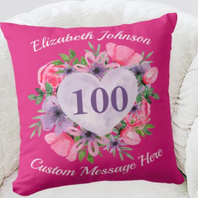 Rose 100e anniversaire Coussin pour femmes (Créateur téléchargé)
