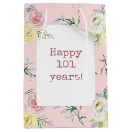 Rose 101. Geburtstag Mittlere Geschenktüte