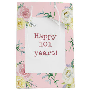 Rose 101. Geburtstag Mittlere Geschenktüte