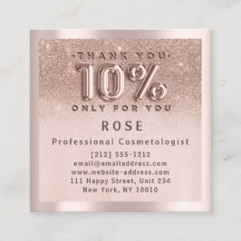 Rose 10% Rabatt Logokombination Glitzer Ballon Terminkarte