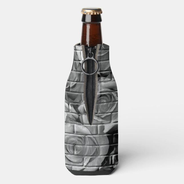 Rose-15-BW-Drink Flasche Cooler-Koozie Flaschenkühler (Flasche Rückseite)