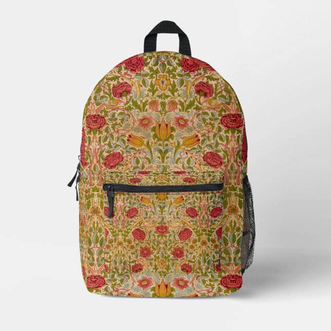 Rose, 1883 von William Morris Bedruckter Rucksack (Vorderseite)