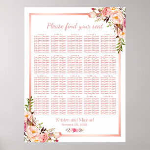 Rose 20 Hochzeitstabellen Poster
