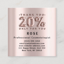 Rose 20% Rabatt auf die Hair Gold Pink Metallic Lo Terminkarte