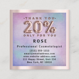 Rose 20 % Rabatt für Logo Hair Pink Ombre Terminkarte