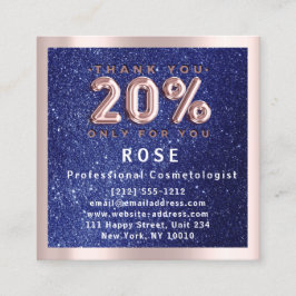 Rose 20 % Rabatt für Logohair Lash Glitzer Navy Terminkarte