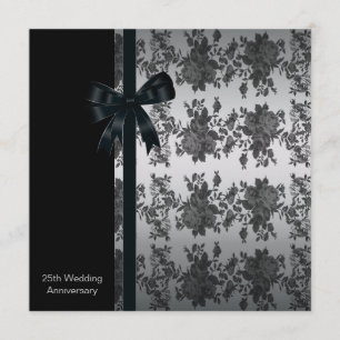 Rose 25. Hochzeitstag Party Einladung