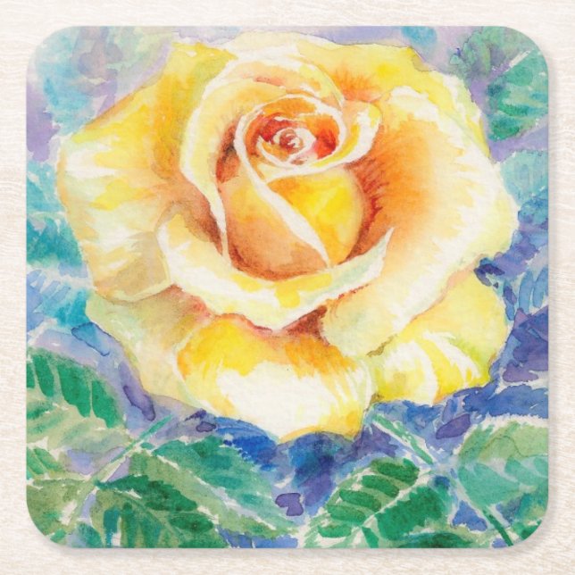 Rose 2 rechteckiger pappuntersetzer (Vorderseite)