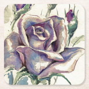 Rose 3 rechteckiger pappuntersetzer