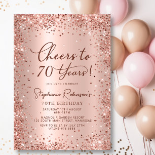 Rose 70. Geburtstag Einladung