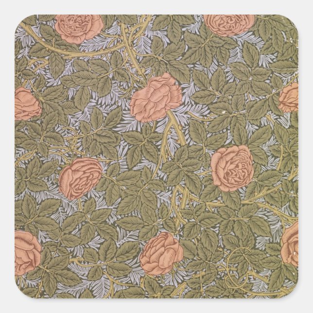 "Rose - 93" Tapete Quadratischer Aufkleber (Vorderseite)