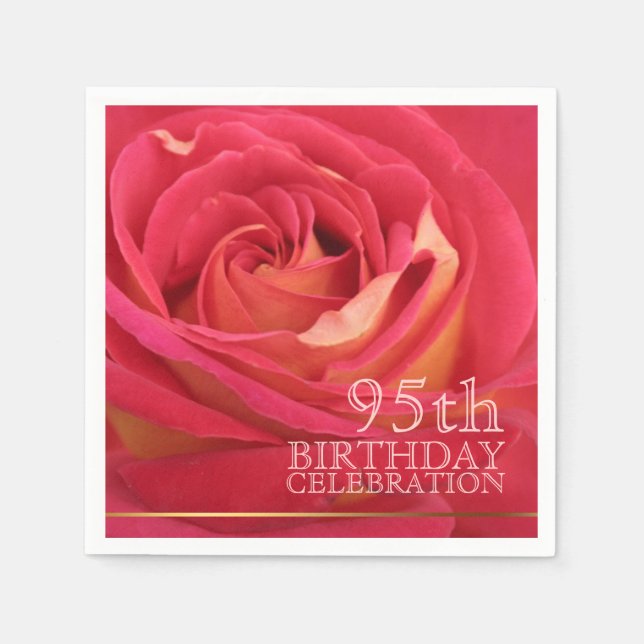 Rose 95. Geburtstagsfeier Napkin 1 Serviette (Vorderseite)