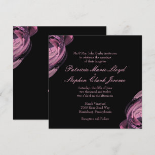 Rose Abstrait 2 invitations de mariage