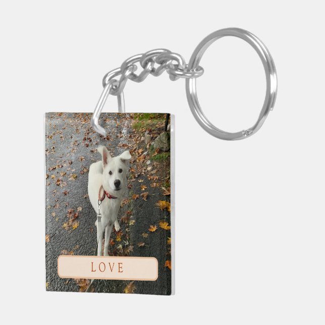 Rose Abstrait (orange) Porte - clé acrylique (Dos droit)