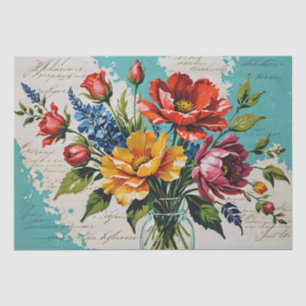 Rose Acrylmalerei Decoupage Seidenpapier