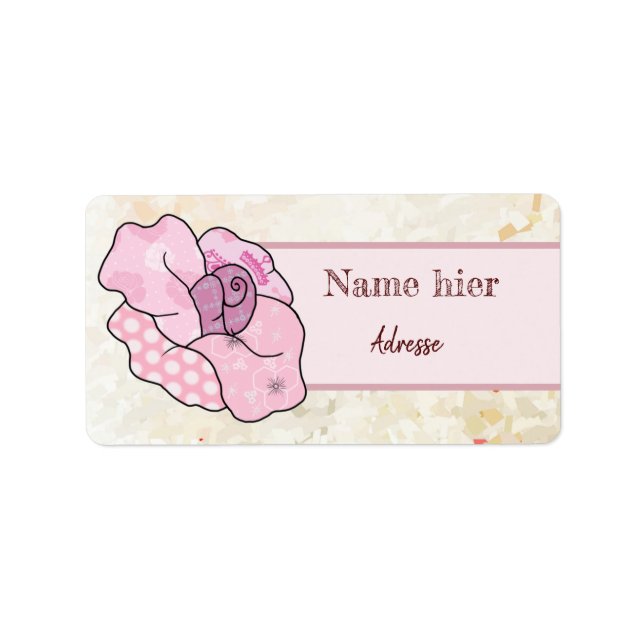 Rose Adressaufkleber (Vorne)