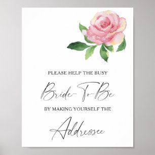Rose - Aider la mariée occupée Affiche de adresse