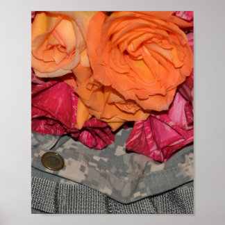 Rose Aku Militärische Uniform-Truppen Poster