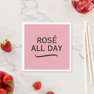 Rosé All Day elegante rosa Servietten für Weinpart