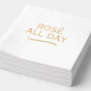 Rosé All Day goldene Partyservietten zur Feier Servietten Mit Folie