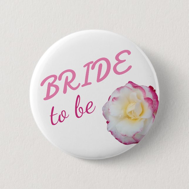 Rose als Blume Button (Vorderseite)