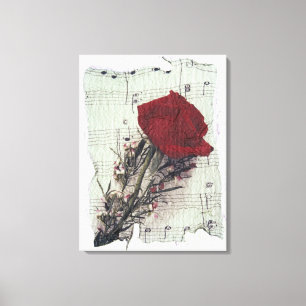 <Rose and Music> durch Kim Koza 2 Leinwanddruck