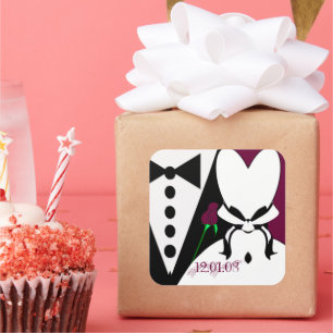 Rose Ändert die Farbe, um sich mit Ihrer Veranstal Quadratischer Aufkleber