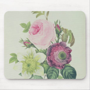 Rose, Anemone und Clematide Mousepad