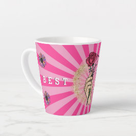 Rose Anpassen Eleganter Blumenrosa-Glitzer Milchtasse