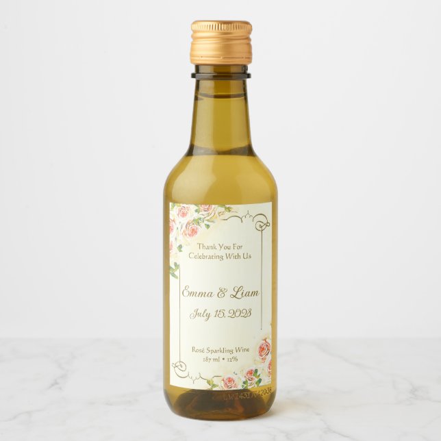 Rose antique 2 x 3 Mini Étiquette à vin (Devant)