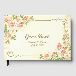 Rose antique 9 x 6 Livre d'hôtes